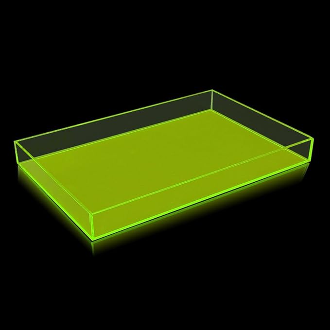 OnDisplay Electric Neon Luxe Clear Acrylic Stackable Cosmetic/Jewelry Tray (Neon Yellow)