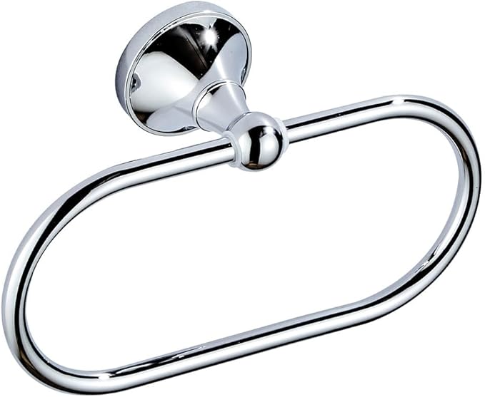 Antique Brass Oval Towel Ring 8.26'' /21cm Bathroom Towel Hanger Cabinet Towel Holder for Bathroom Kitchen Accessories Wall Mounted (Chrome)