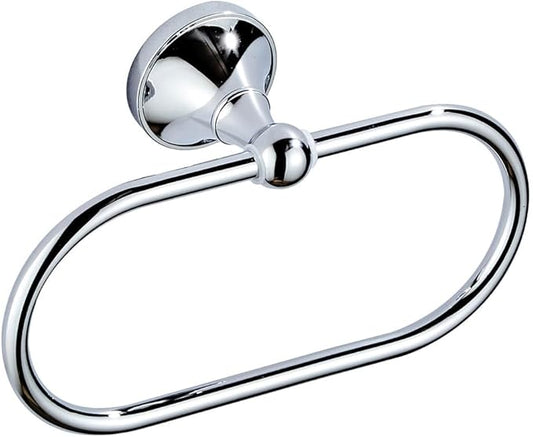 Antique Brass Oval Towel Ring 8.26'' /21cm Bathroom Towel Hanger Cabinet Towel Holder for Bathroom Kitchen Accessories Wall Mounted (Chrome)
