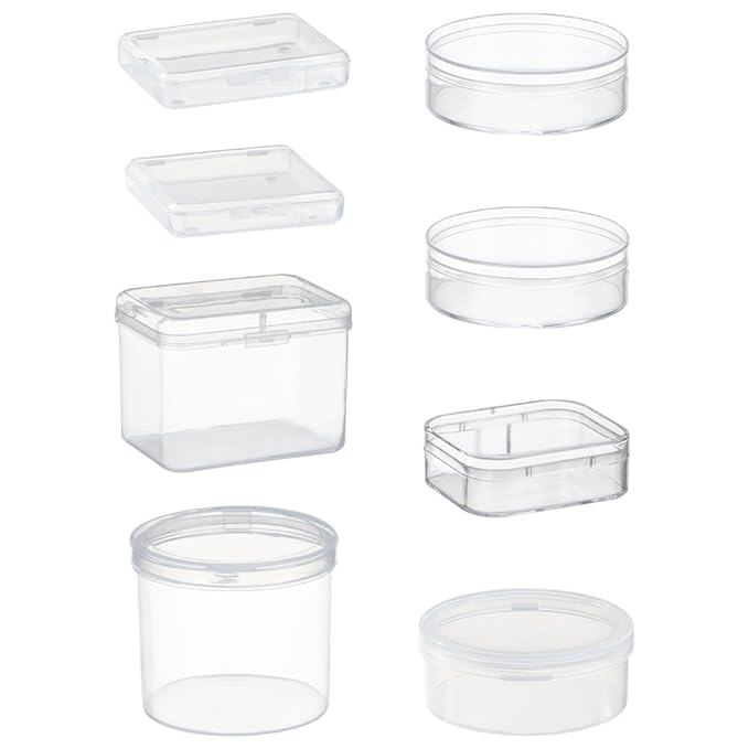 8Pcs Powder Puff Holder Round Square Makeup Sponge Beauty Sponge Carrying Case Powder Puff Container Makeup Egg Storage Box for Sponge