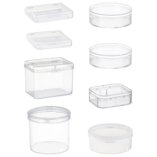 8Pcs Powder Puff Holder Round Square Makeup Sponge Beauty Sponge Carrying Case Powder Puff Container Makeup Egg Storage Box for Sponge