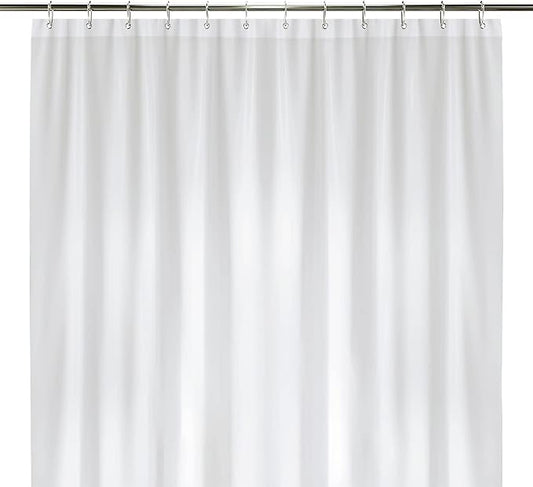 LiBa Bathroom Shower Curtain - Waterproof Plastic Shower Curtain Premium PEVA Non-Toxic with Rust Proof Grommets White 8G Heavy Duty Bathroom Accessories 72x78