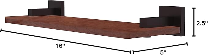 Allied Brass MT-1-16-IRW Montero Collection 16 Inch Solid IPE Ironwood Wood Shelf, Antique Bronze
