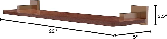 Allied Brass MT-1-22-IRW Montero Collection 22 Inch Solid IPE Ironwood Wood Shelf, Brushed Bronze