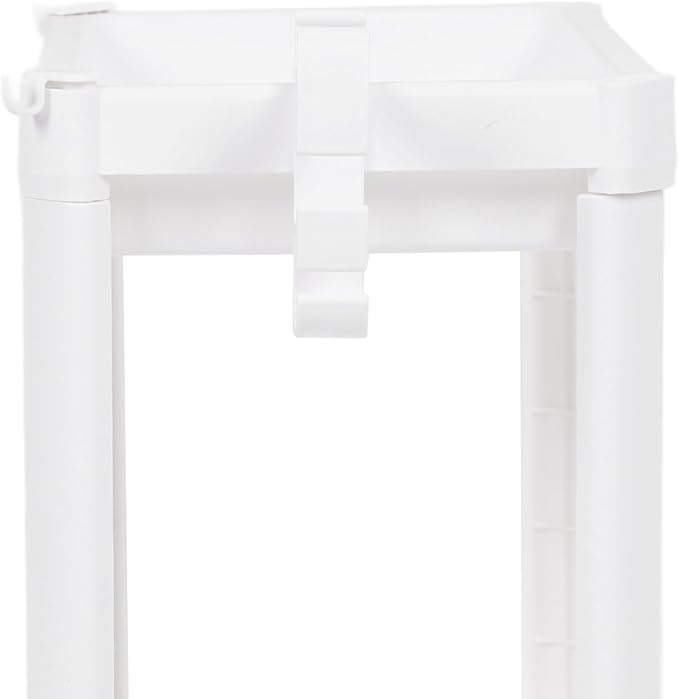 Narrow Freestanding Bathroom Shelf, Space Saving Storage Rack White Laundry Shelf for Bathroom Laundry Room Kitchen Bedroom Compact Areas (2 Tier)