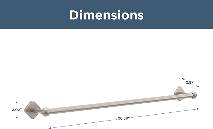 Franklin Brass Gainesville (1-Pack) 18'' Towel Rack w/ 6" Extender for Bathroom Satin Nickel Towel Bar for Bathroom Wall Mounted Towel Holder Rod GNV26-SN