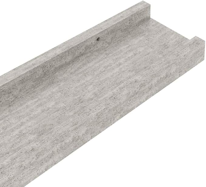 Wall Shelf Set of 4, 23.6 Inch Floating Shelves for Wall Decor, Modern Concrete Grey MDF Shelves for Bedroom Living Room Storage, Display Shelves for Books and Collectibles
