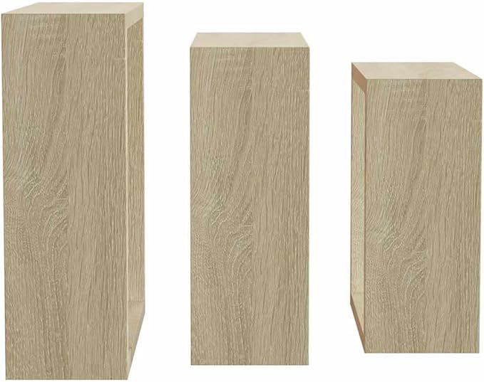 Wall Cube Shelf Set of 3, Floating Shelves for Wall Decor, Sonoma Oak Wood Storage Organizer, Modern Display Shelves for Living Room Bedroom, Square Decorative Shelving