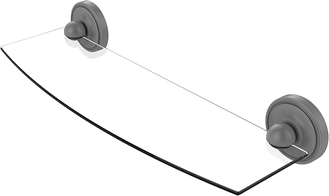 Allied Brass PR-33/18-GYM Prestige Regal Collection 18 Inch Glass Shelf, Matte Gray
