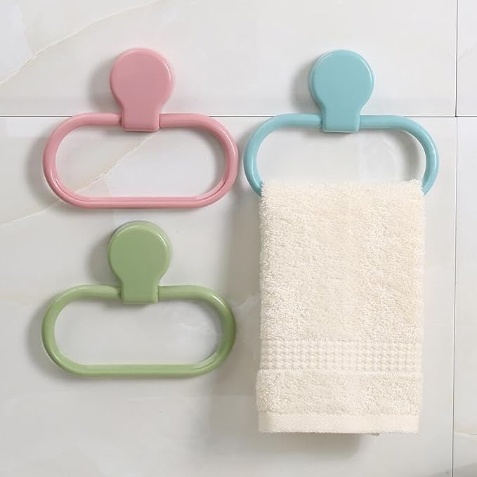 Hand Towel Ring, Adhesive Towel Holder, Towel Rings for Bathroom Wall, Towel Ring Hand Towel Holder for Wall Mounted Round Towel Hanger, Hand Towel Holder for Bathroom