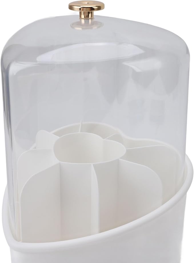 Bewinner Heart Shape Makeup Brushes Storage Large Capacity Organizer with 360 Degree Rotation, Exquisite Design,Makeup Brushes and Holder for Home Office Travel (White)