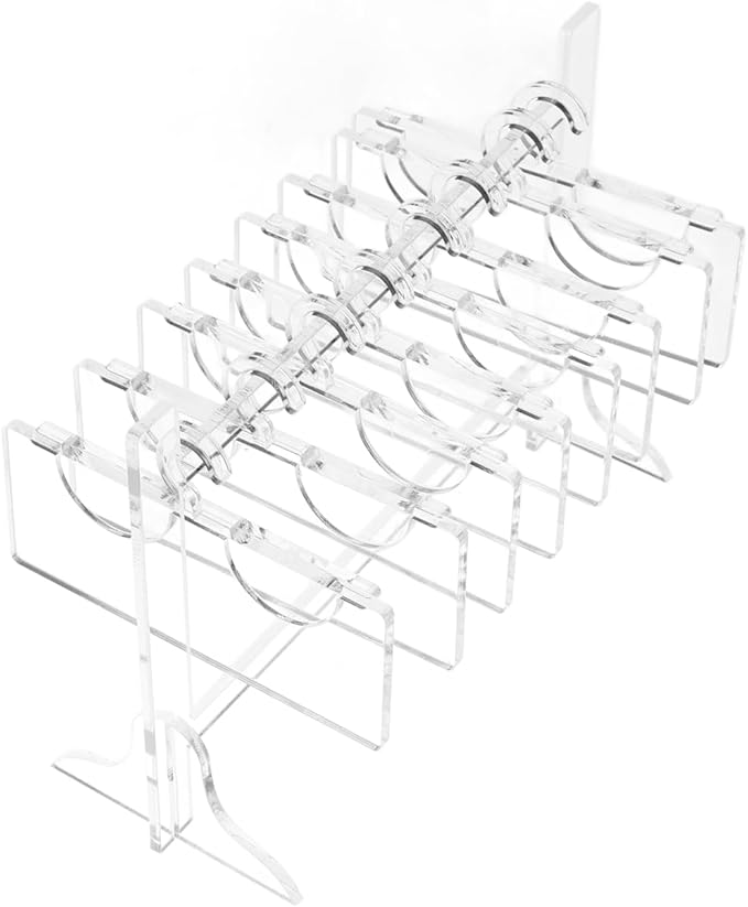 Acrylic Lash Storage Organizer Transparent Eyelash Display Rack Hanger Shape Compact Portable Lash Holder for False and Grafted Lashes Travel and Home Use