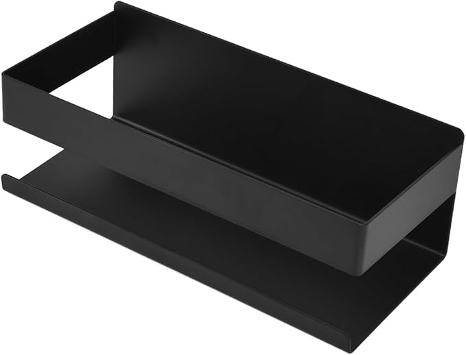 Hilitand Single Tier Shelf Toiletries and Cosmetics Storage Rack, Matte Black Bathroom Kitchen Organizer, No Drilling Installation