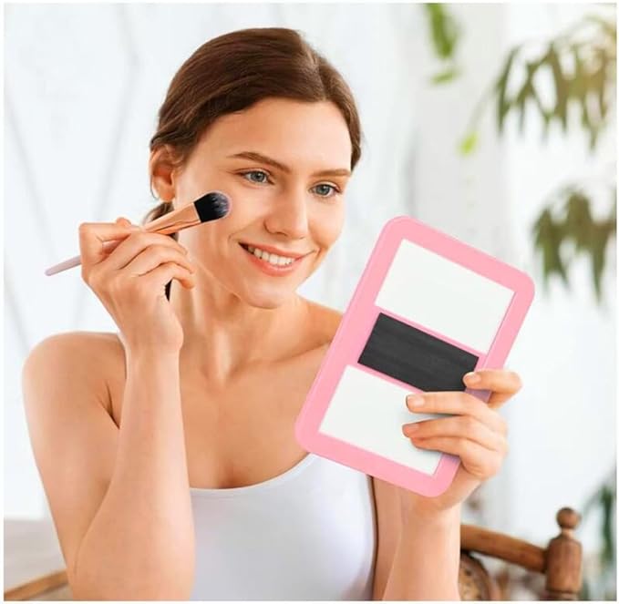 Gifts for Back to School Season,Magnetic Locker Mirror - 5" x 7" Pink Magnet Mirror for School, Bathroom, Workshop, Office,Small Mirrors for School Locker
