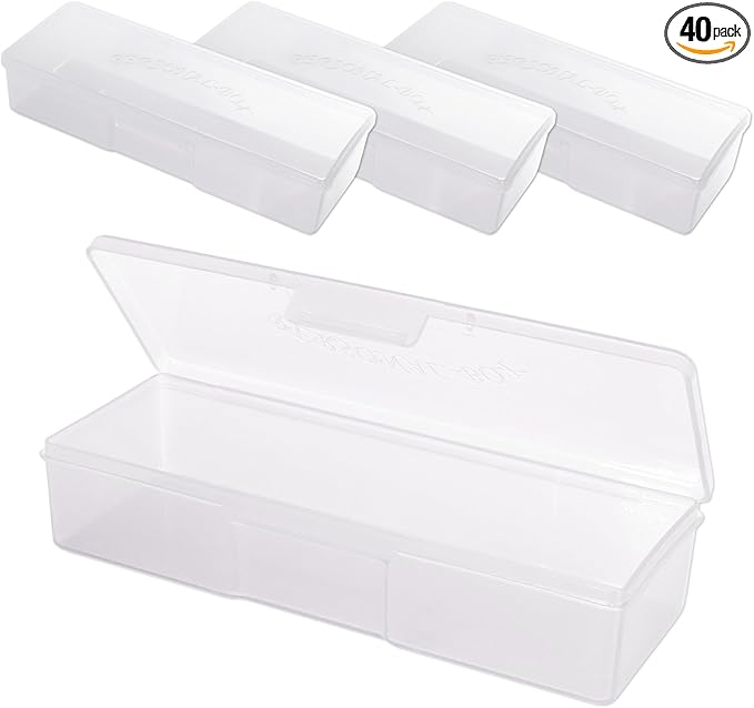 Beauticom Personal Box Storage Case for Professional Manicurist Nails Pedicure (Large Size) (40 Pieces, FROSTED)