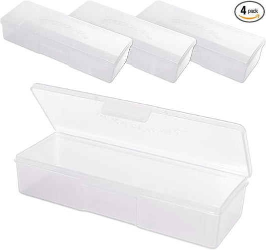 Beauticom Personal Box Storage Case for Professional Manicurist Nails Pedicure (Large Size) (4 Pieces, FROSTED)