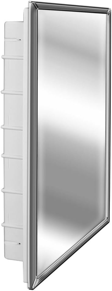 Zaca 11-1-26-32 Regulus Frame Recessed Mount Medicine Cabinet-Reversible for Left/Right Swing, 26"L x 16"W, 6 Shelf, Chrome