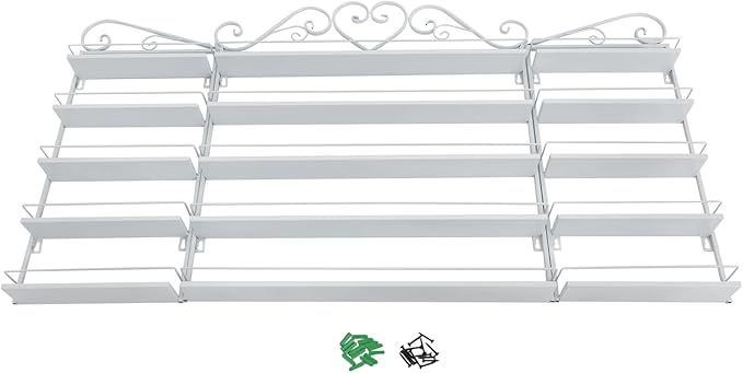 Nail Polish Rack Wall Mounted, 3Pcs 5-Tier Nail Polish Organizer, Metal Nail Polish Storage Holder, Multifunctional Organizer for Essential Oil Perfume at Home Salon Spa(White)