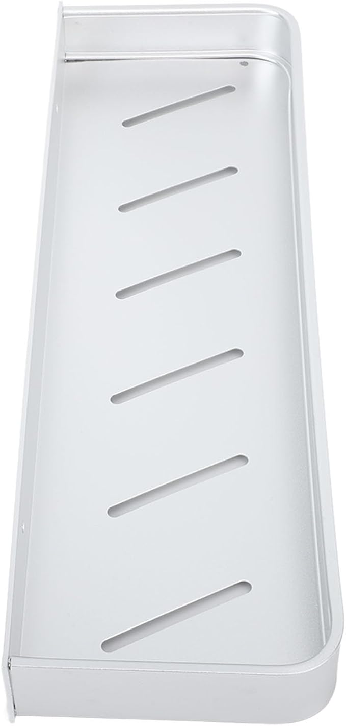 Tbest Wall Mounted Bathroom Storage Rack, Space Aluminum Shelf for Bathroom with Hooks, Drill Mounted Toilet Storage Shelf (40cm)