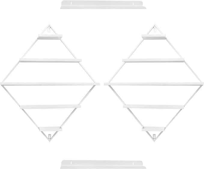 4PCS Nail Polish Storage Racks, 5-Tier Wall-Mounted Metal Cosmetic Display Case Makeup Organizer Wall Shelf for Home Spa Nail Salon Perfume Lipstick (White)