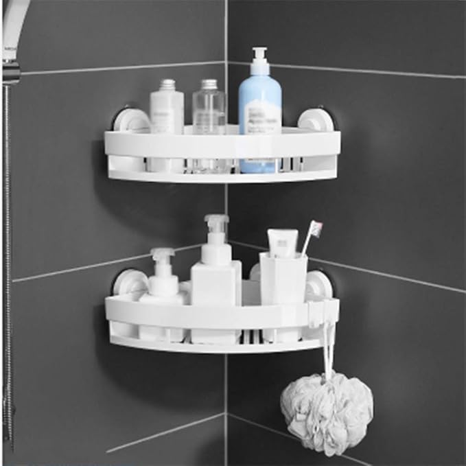 AGYH Bathroom Shelf Wall-Mounted Suction Cup Free Punching Bathroom Storage Rack (Size : Style2)