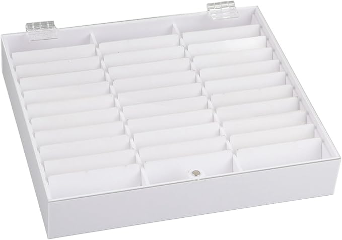 Sonew Nail Art Tips Display Box, Empty Nail Tips Storage Box Fake Nail Display Case Nail Tips Organizer Holder Nail Decoration Container(White)
