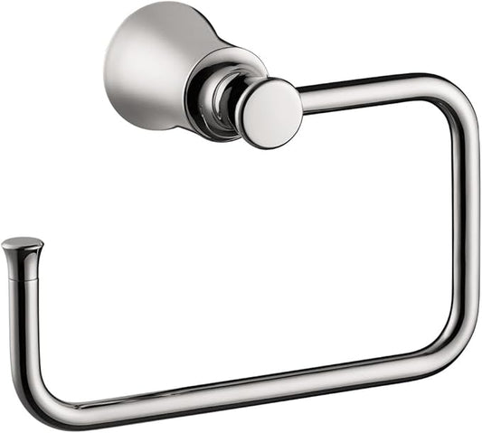 hansgrohe Towel Ring 8-inch Transitional Towel Holder in Chrome, 04786000