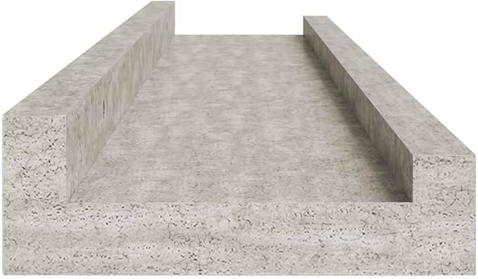 Wall Shelf Set of 2 Floating Shelves 31.5 Inch Modern Concrete Gray MDF Display Ledge for Bedroom Living Room Books Decor Minimalist Storage