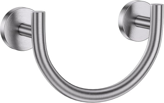 TNOMS Brushed Nickel Smiley Face Towel Ring Bathroom Hand Towel Holder Stainless Steel Wall-Mounted Bathroom Hardware Accessories Towel Rack