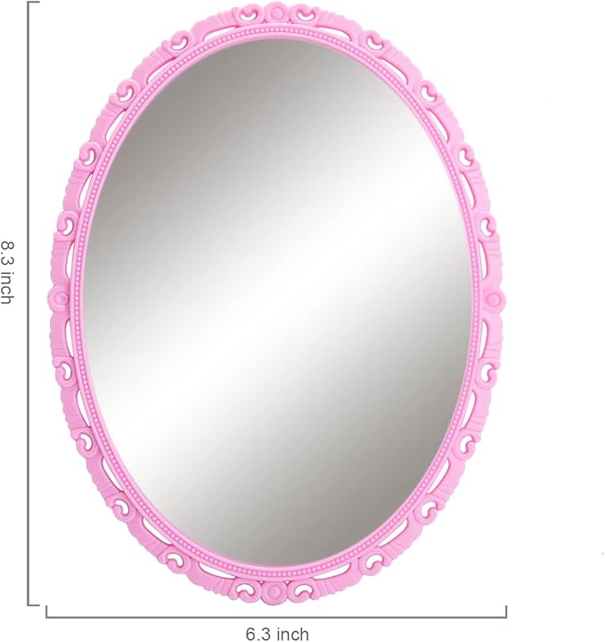 ARTLYMERS Magnetic Locker Mirror, Real Glass Small Mirrors for Lockers with Magnetic Backing, School Locker, Bathroom, Household Refrigerator, Locker Accessory or Office Cabinet (Pink)