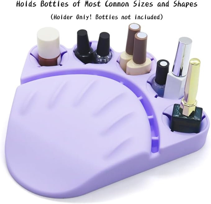 Anti Spill Free Tilt Nail Polish Bottle Holder, Home Fingernail Polish Stand Arm Rest Pad,Art Tool Nail Paint Tech Mat Polish Bottle Organizer Manicure Accessories