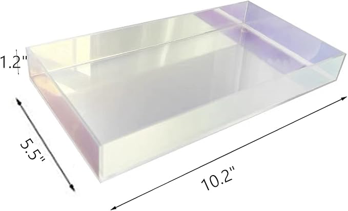 Lemonadeus Acrylic Rainbow Makeup Tray, 10.23"x5.51"x1.18", Waterproof and Multi-Purpose