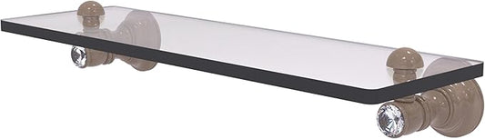 Allied Brass CC-1-16-SHB Carolina Crystal Collection 16 Inch Glass Shelf, Shaded Beige