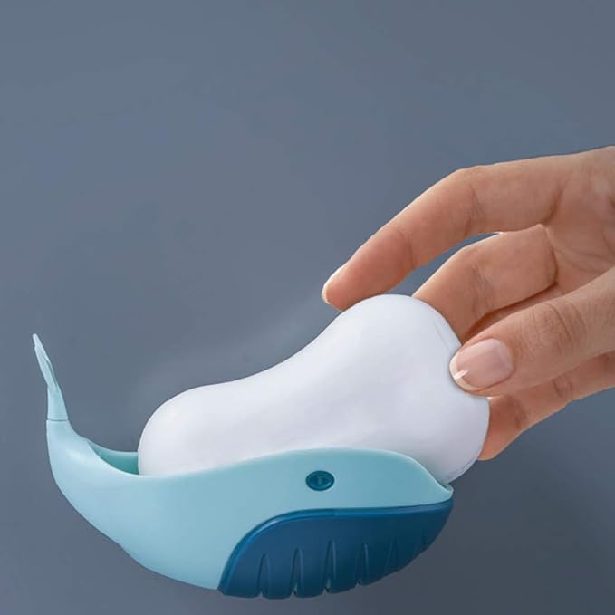 WFF Cartoon-Style Small Fish Soap, Removable, Easy to Clean, Keep Dry, Strong Suction Cup,for Bathroom, Kitchen and Travel (Color : B)
