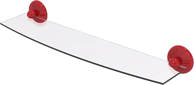 Allied Brass PMC-33/24-FER Prestige Monte Carlo Collection 24 Inch Glass Shelf, Fire Engine Red