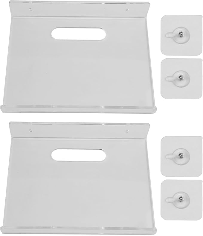 Acrylic Wall Shelf Rack ?€? Punch- Mounting for Smooth Walls, No Drilling Required, Lightweight Storage for Living Room, Bathro(20 * 15 * 4cm)