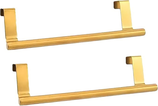 2Pack 9Inch Stainless Steel Over Cabinet Door Towel Bar Holders(Gold)