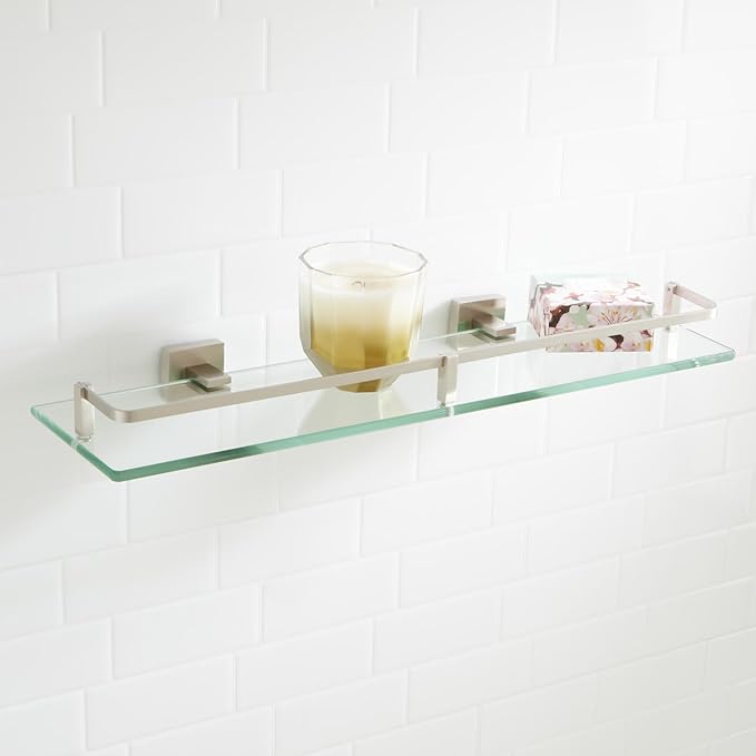 Signature Hardware 295796 Albury 19-5/8" Glass Bathroom Shelf