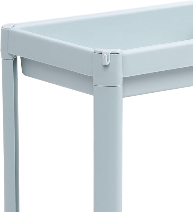 Storage Shelf for Bathroom, Open Shelf for Bathroom Storage, Independent Corner Shelf, Storage Shelf, Nordic Blue (2 (4 Layers (with Wheels))