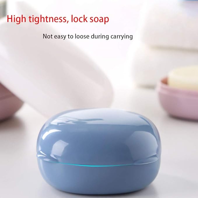WFF Travel Soap Box, Portable, Waterproof Drain with Lid, Sealed Design, Save Space（Set of 2） (Color : A, Size : L)
