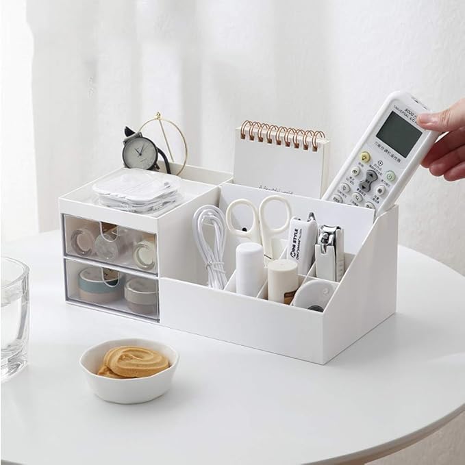 AfooBezos White Makeup Organizer For Makeup Desk Organizers, Makeup Organizers Small Nail Desk Organizer Makeup, Make Up Organizer Skincare Organizer Make Up Holder