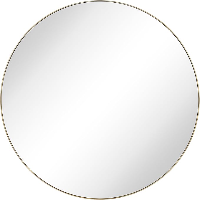 Surface Mount Brushed Gold Round CircleBathroom Medicine Cabinet with Mirror Circlular Shaped Stainless Steel Metal Framed Medicine Cabinets Bathroom Cabinet with Mirror 24'' Diameter