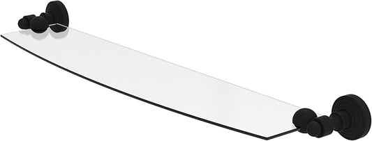 Allied Brass WP-33/24-BKM Waverly Place 24 Inch Glass Shelf, Matte Black