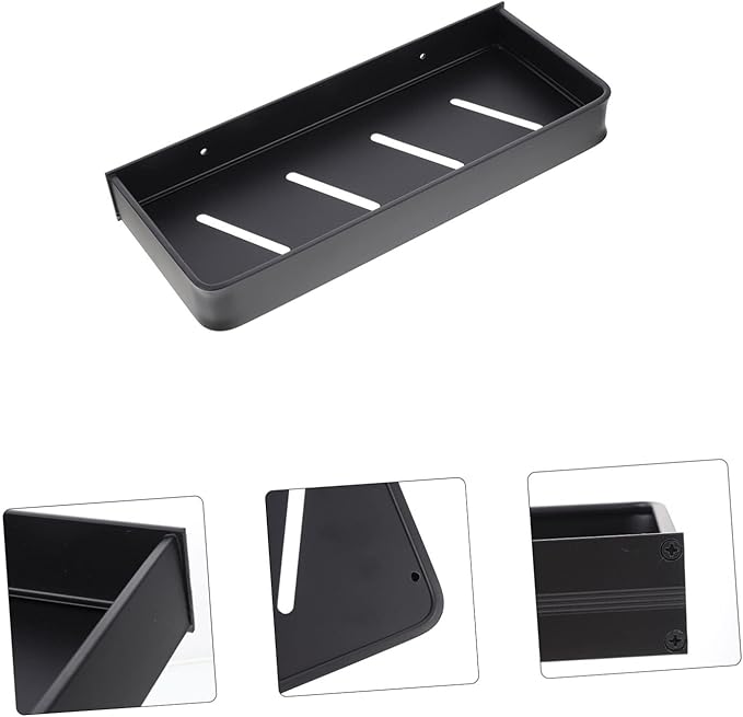 Wall Mounted Bathroom Storage Rack Nail-Free Aluminum Organizer Shelf for Toiletries Stylish Bathroom Shelf Easy Installation for Small Spaces