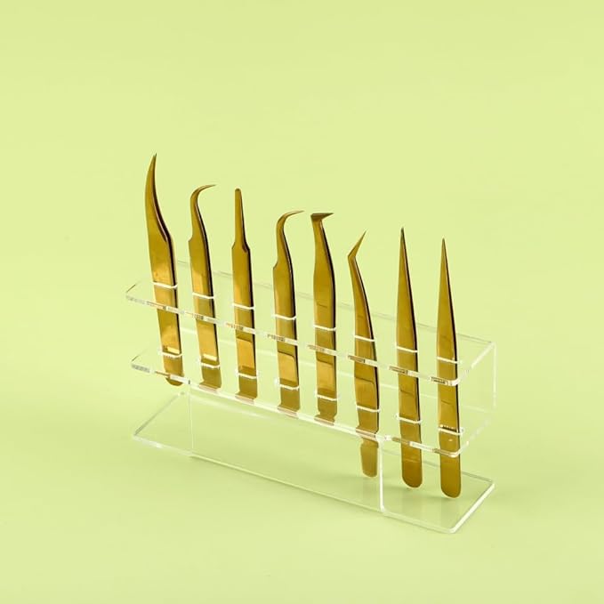 Acrylic Tweezers Holder, 8 Holes Tweezers Stand Display Organizer for Eyelash Extension Supplies Accessories Grafting Beauty Tools (8 Holes Transparent)