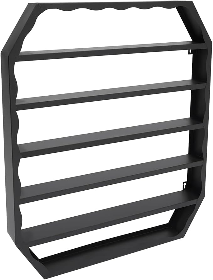 Nail Polish Organizer Wall Mounted, 3Pcs 6-Tier Nail Polish Storage Rack, Metal Nail Polish Storage Holder, Multifunctional Organizer for Essential Oil Perfume at Home Salon Spa(Black)