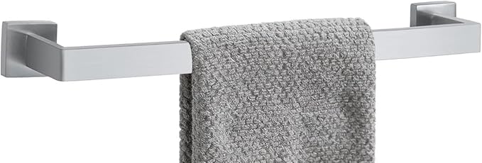 20 Inch Bathroom Towel Bar SUS304 Stainless Steel Brushed Nickel Towel Holder Wall Mounted Heavy Duty Towel Rack Bathroom Towel Rod Modern Square Base Design(1, Brushed Nickel, 20 Inch)