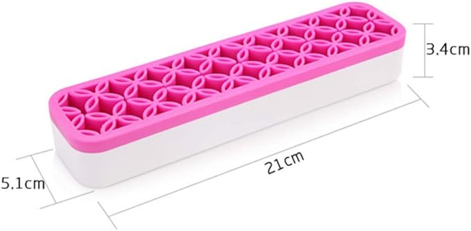Silicone Makeup Brush Holder Beauty Tools Organizer Display Stand Cosmetic Storage Case Pink