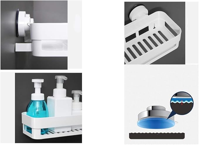 AGYH Bathroom Shelf Wall-Mounted Suction Cup Free Punching Bathroom Storage Rack (Size : Style1)