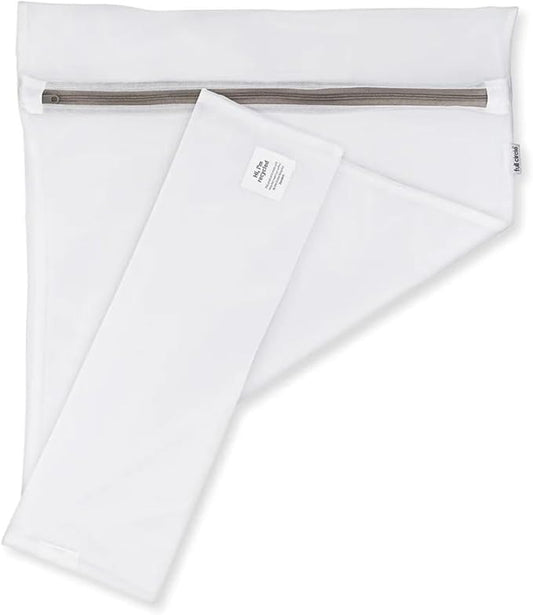 Full Circle Mesh Laundry Bags Set of 4 – Recycled Material Garment Wash Bags with Durable Zippers, Protects Delicates, Lingerie, and Small Items in Washing Machines, White